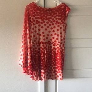 Pink and red polka dots dress